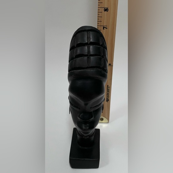 Vintage African Hand Carved Wood Woman Bust Sculpture Head Statue Figure Art 7” - Picture 5 of 6